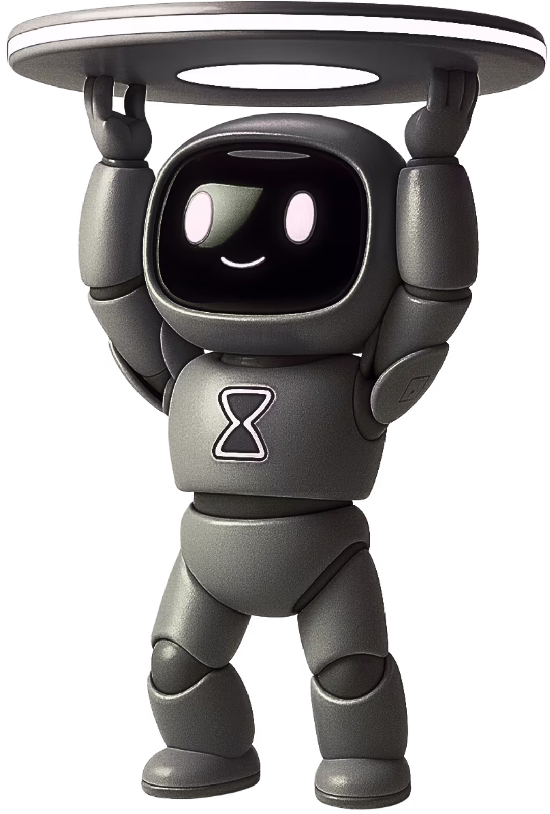 AI employee illustration holding a digital screen